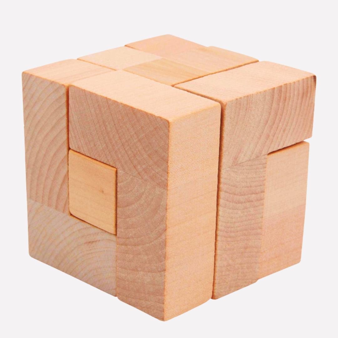 Casse-Têtes Woody en bois naturel, jeu de réflexion pour enfants et adultes de Jokajeux