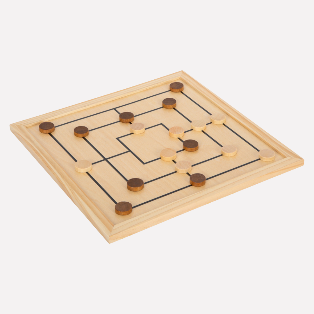 Coffret 7 Jeux Classiques en Bois, y compris un plateau de jeu en bois pourles amateurs de jeux de société