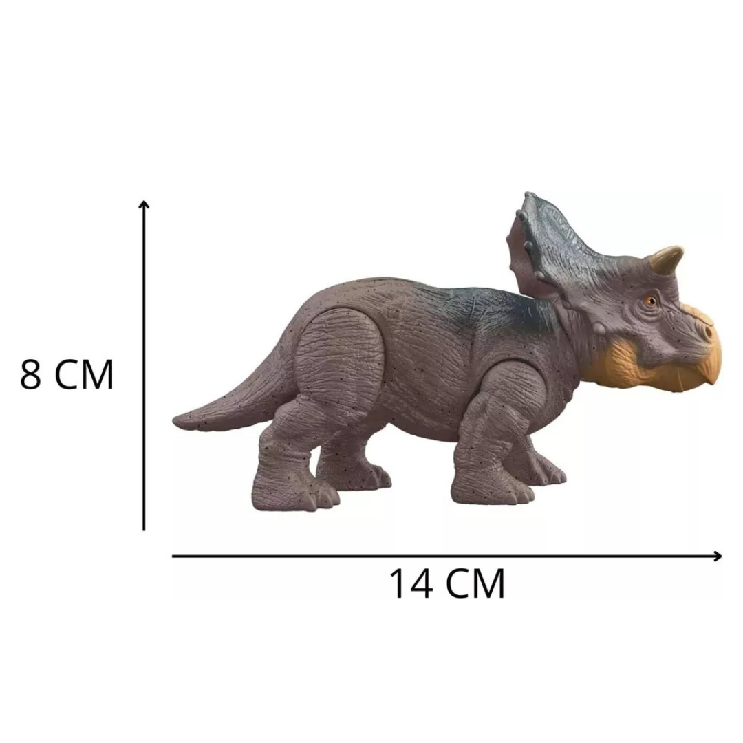 Figurine Dinosaure Nasutoceratops de Jokajeux, 14 cm de long et 8 cm de haut, parfaite pour les enfants.