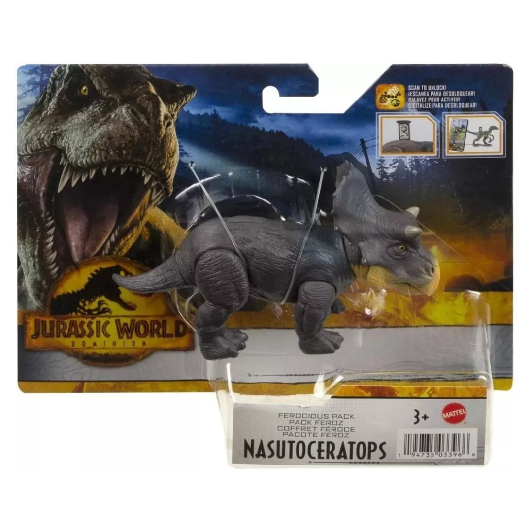 Figurine Dinosaure Nasutoceratops de Jokajeux pour les fans de Jurassic World, idéale pour les jeux d'imagination