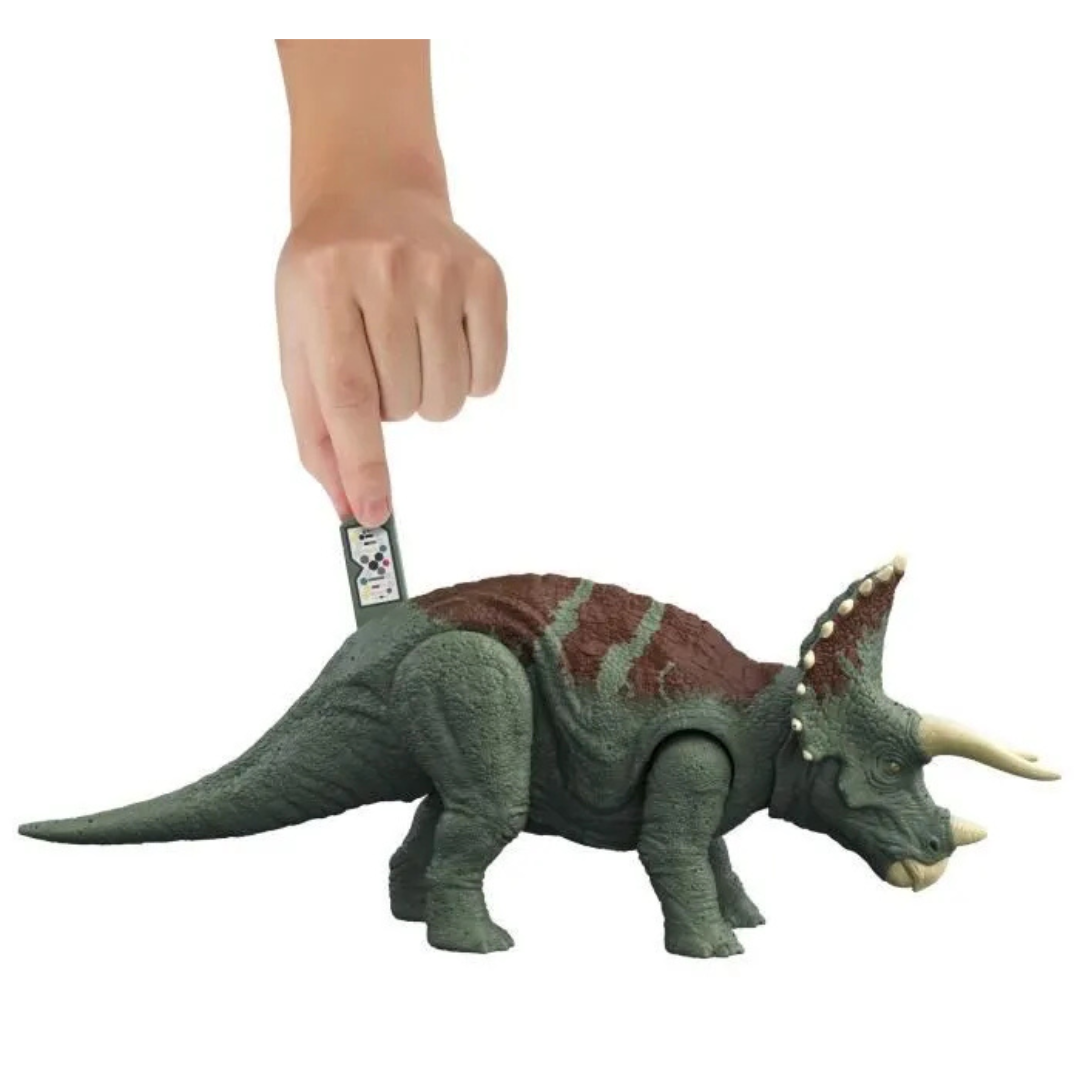Figurine Dinosaure Triceratops avec sonorisation interactive pour les enfants