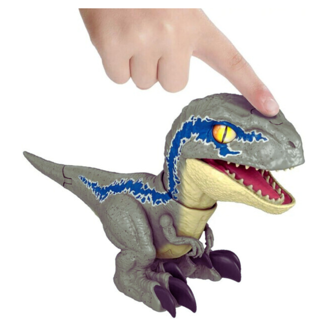 Figurine Dinosaure Vélociraptor interactive avec un design réaliste et des détails colorés