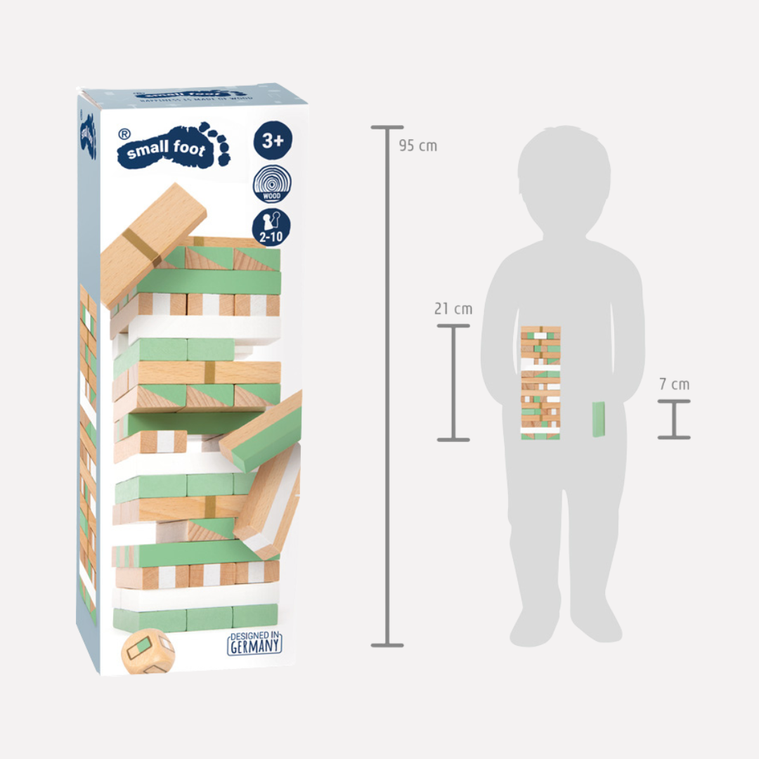 Jeu Tour Bancale en Bois de Jokajeux avec des pièces empilables pour enfants à partir de 3 ans