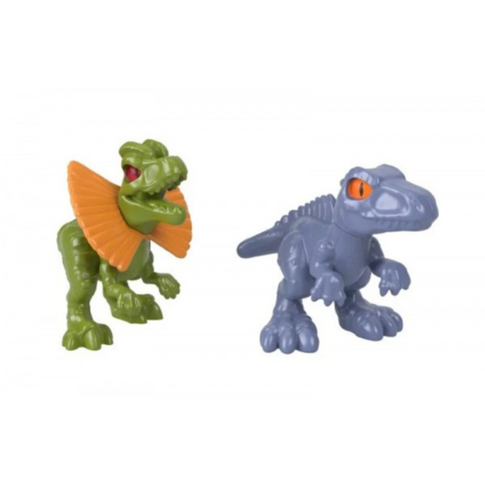 Figurine Dinosaure Giga & Dilophosaurus colorées en plastique pour les enfants qui adorent les dinosaures
