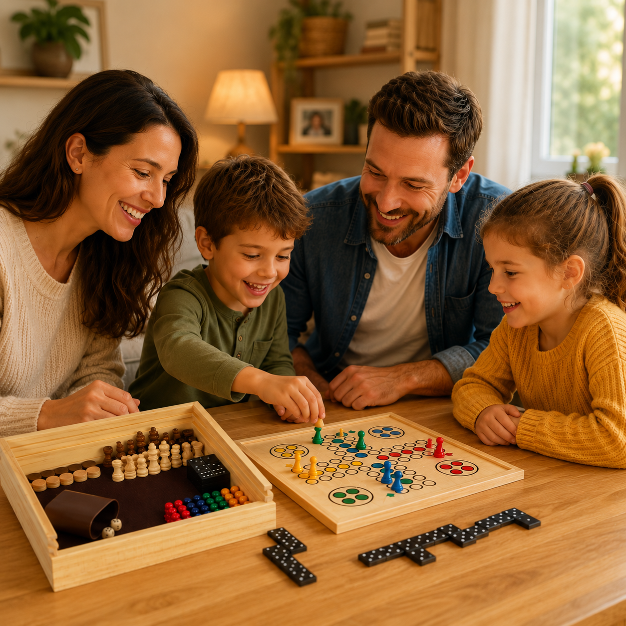 Coffret 7 Jeux Classiques en Bois – Tradition et Plaisir de Jouer