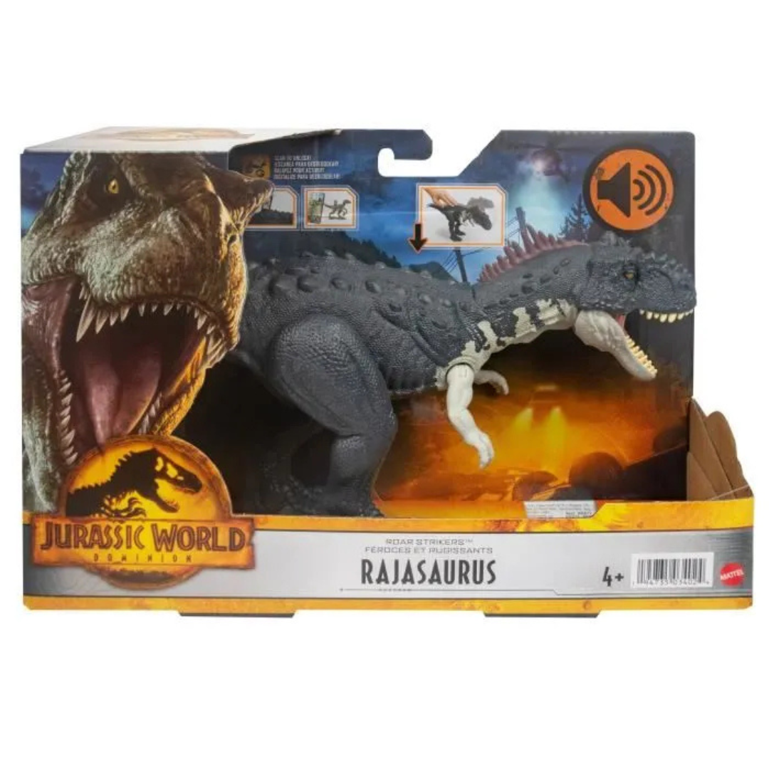 Figurine Dinosaure Rajasaurus de Jokajeux avec effets sonores, idéale pour les fans de dinosaures.